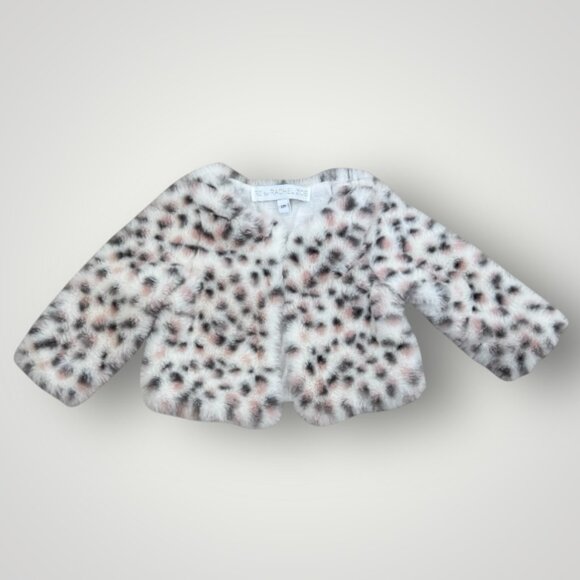 NWOT Rachel Zoe 12mo Baby Girl Cape Black and Pink Faux Fur Leopard Print - Picture 1 of 4